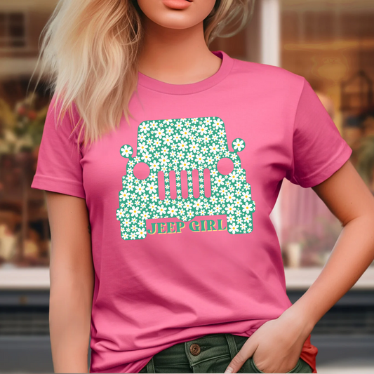 Pink Off road daisy floral thirt