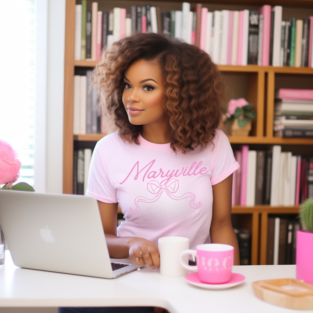 Coquette Girly Pink Bow Maryville Tennessee T-shirt