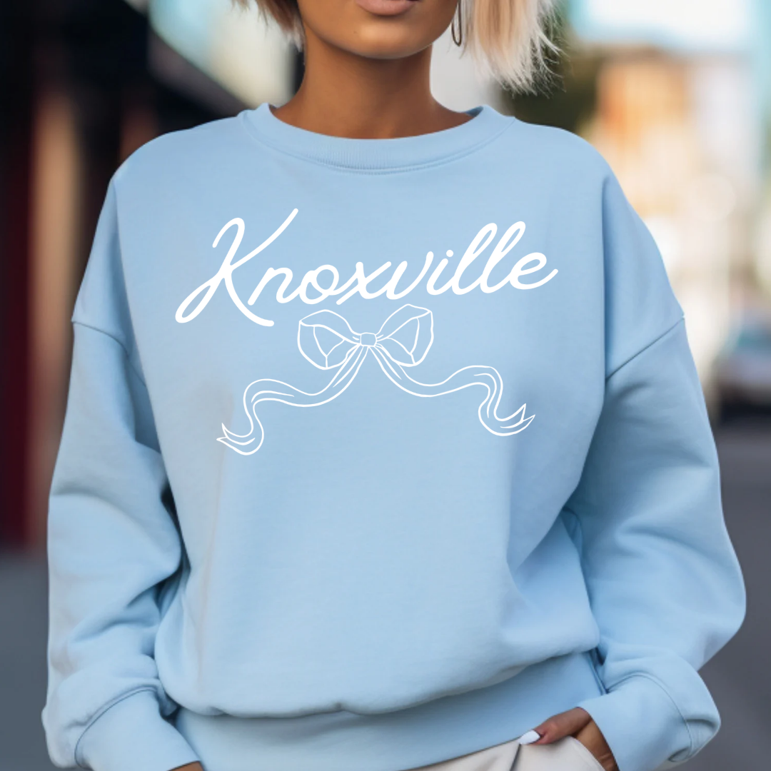 Blue Coquette Girly Bow City Knoxville TN Tshirt