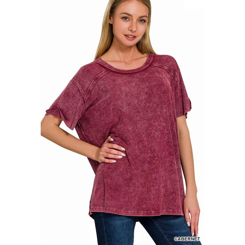 Washed Ribbed Top