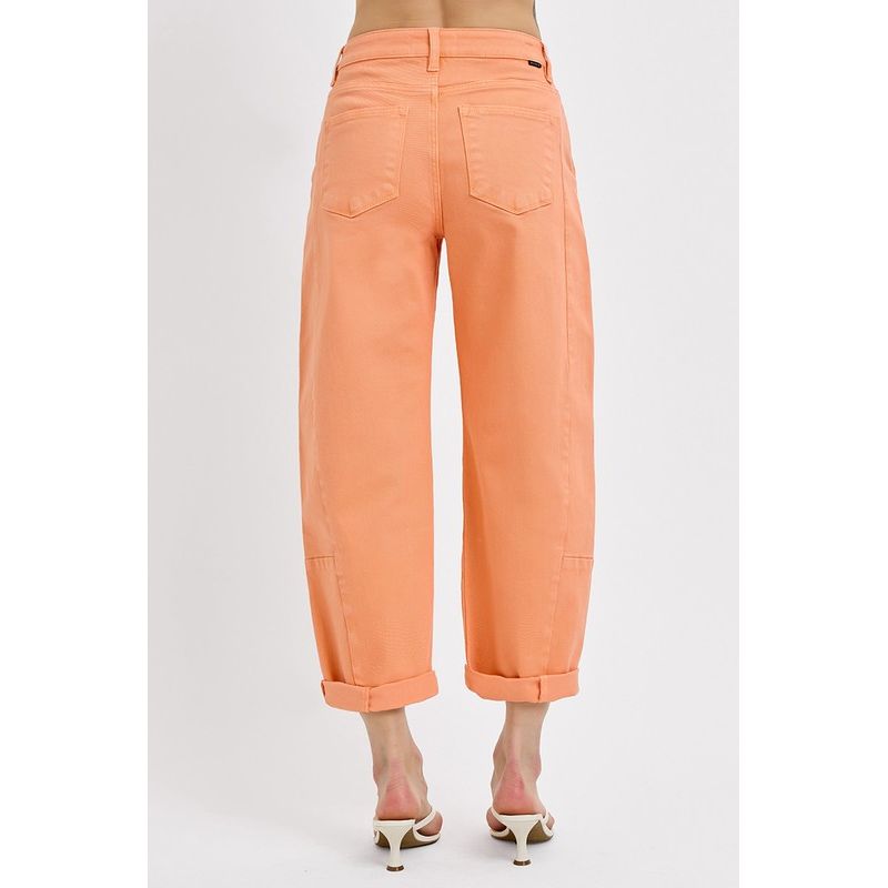 High Rise Relaxed Barrel Cuffed Pant