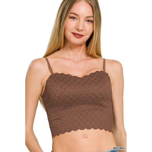 Seamless Lace Bralette With Bra Pads