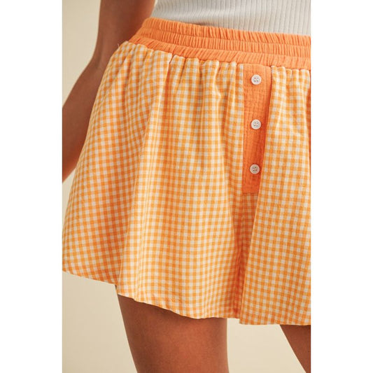 Gameday Gingham Boxer Flare Shorts