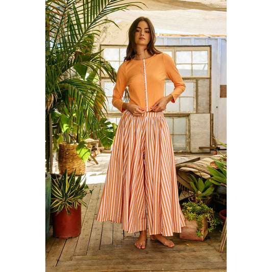 Striped Gaucho Pants
