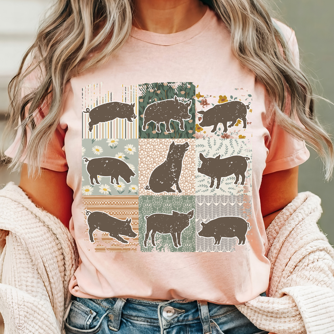 Farmhouse Barn Animals Design Tee
