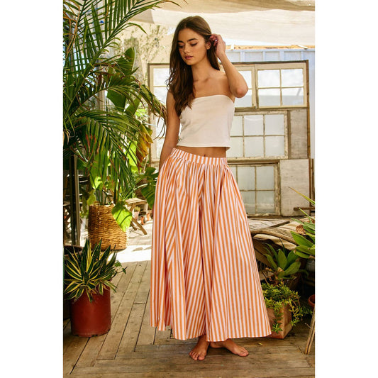 Striped Gaucho Pants