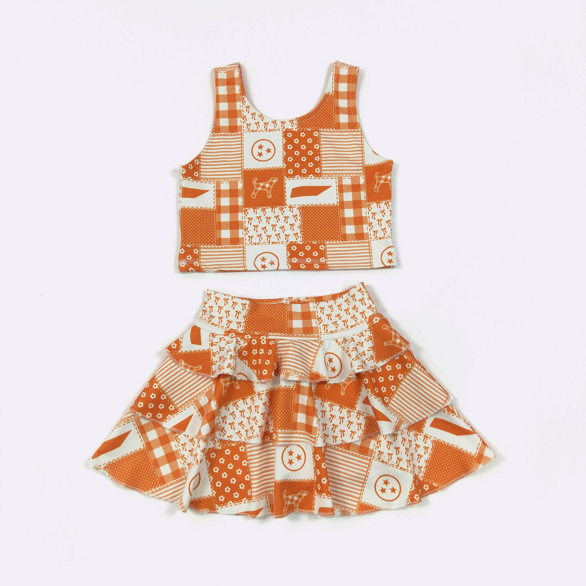Set Patchwork TN Ruffle Girls Skort Set