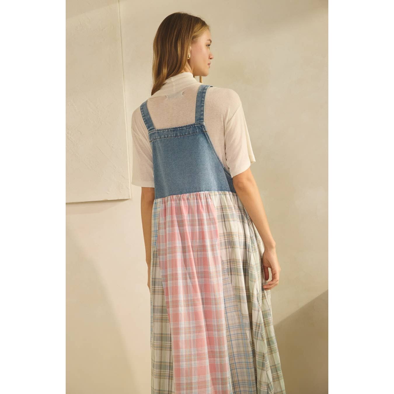 Patchwork Pinafore Dress