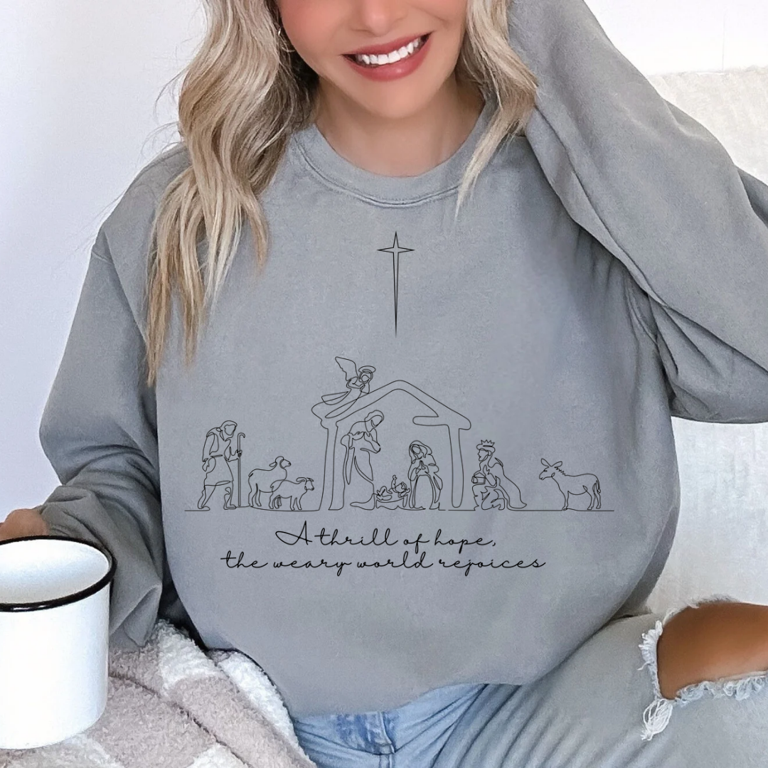 A thrill of hope granite crewneck