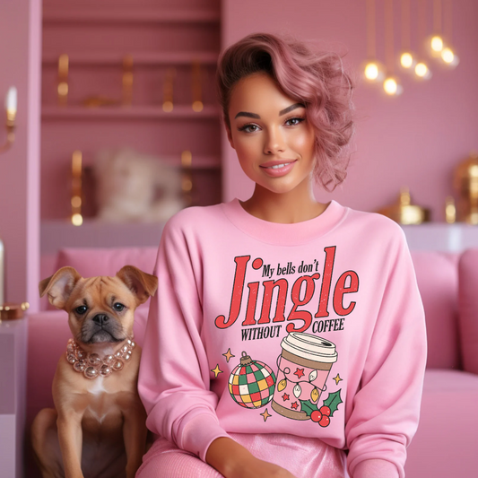 My bells don't jingle without coffee winter crewneck