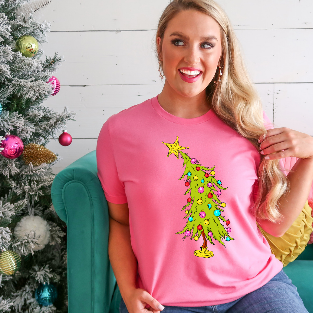 Trendy Christmas tree tshirt