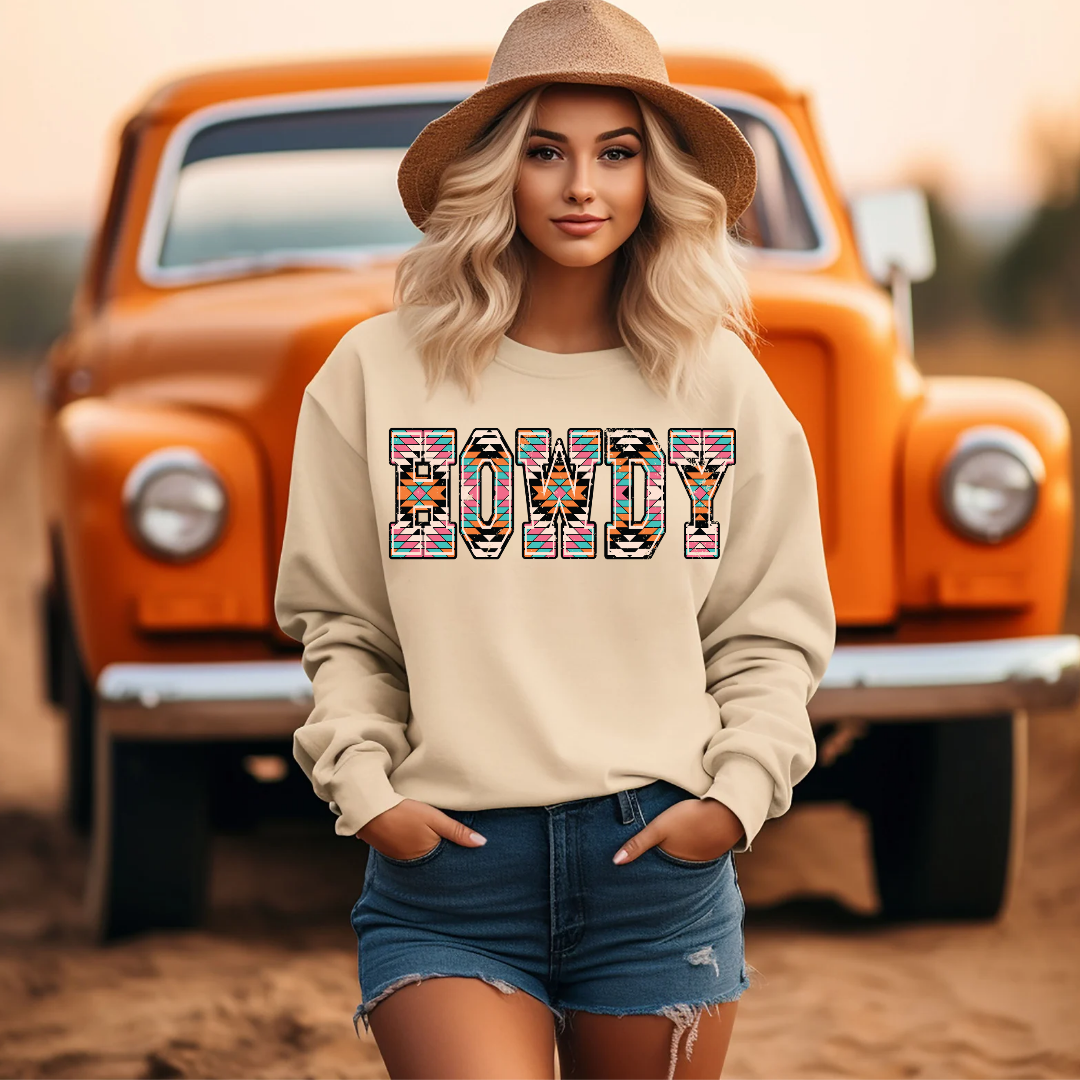 Howdy western aztec sweatshirt