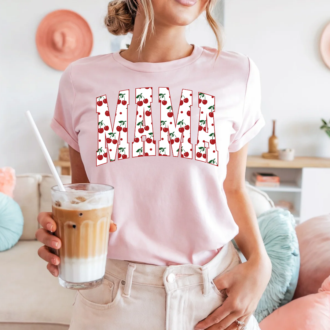 MAMA CHERRY PINK GRAPHIC TSHIRT