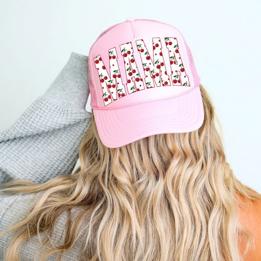 MAMA CHERRY PINK TRUCKER HAT