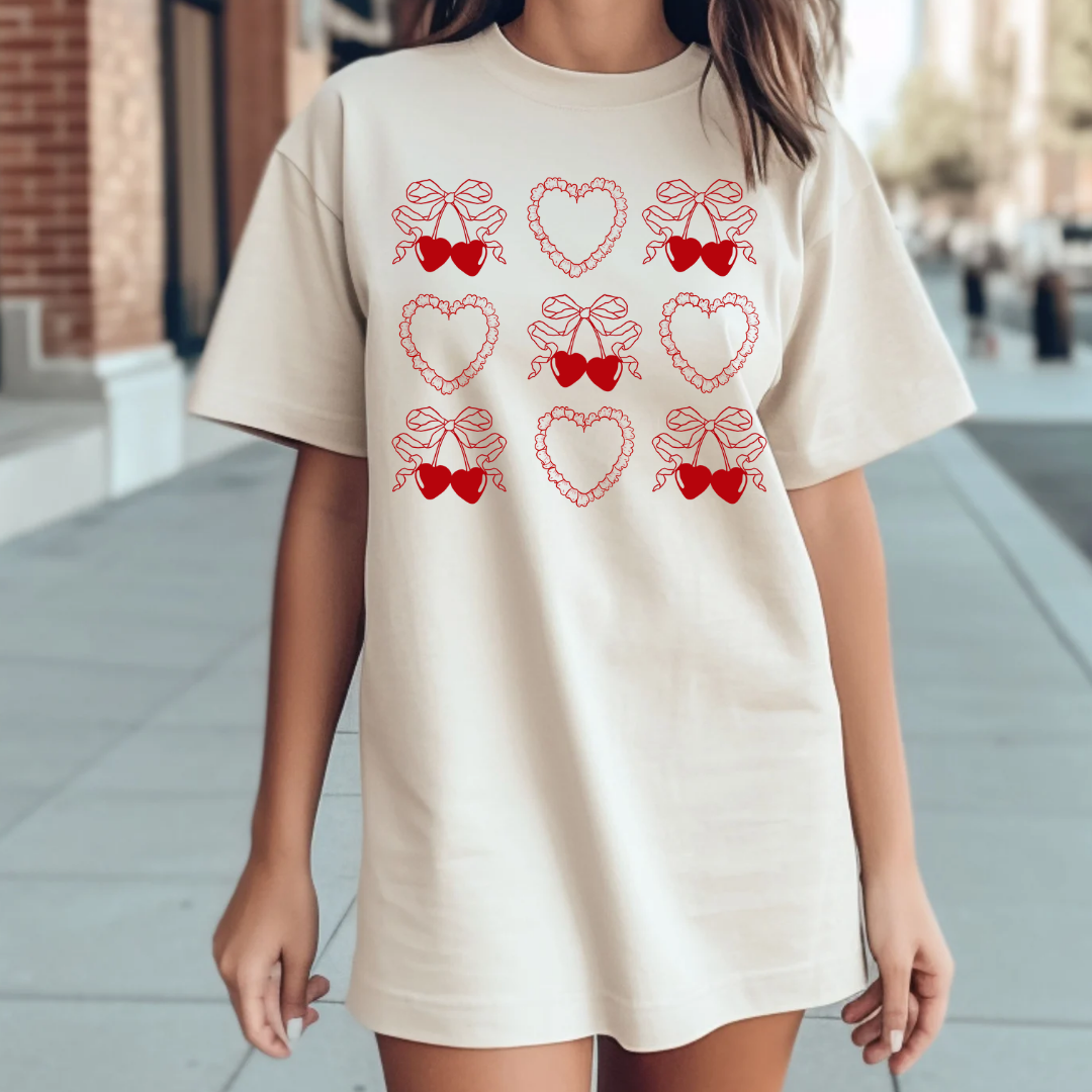 Hearts & Cherries Coquette Tee
