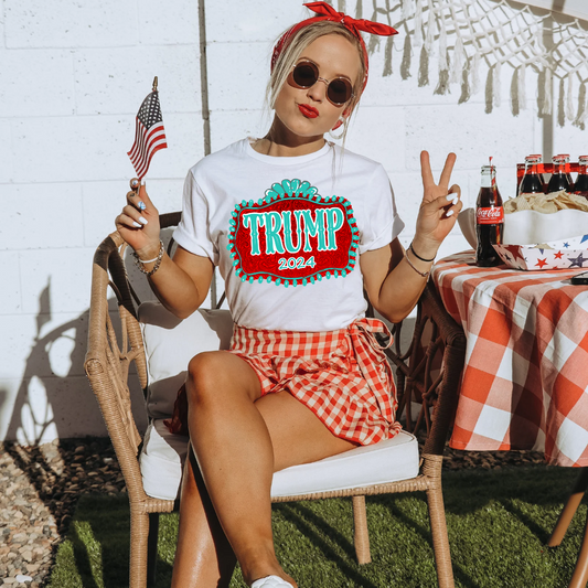 Western Style Election 2024 white tshirt