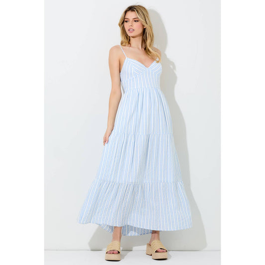 PINSTRIP MAXI DRESS