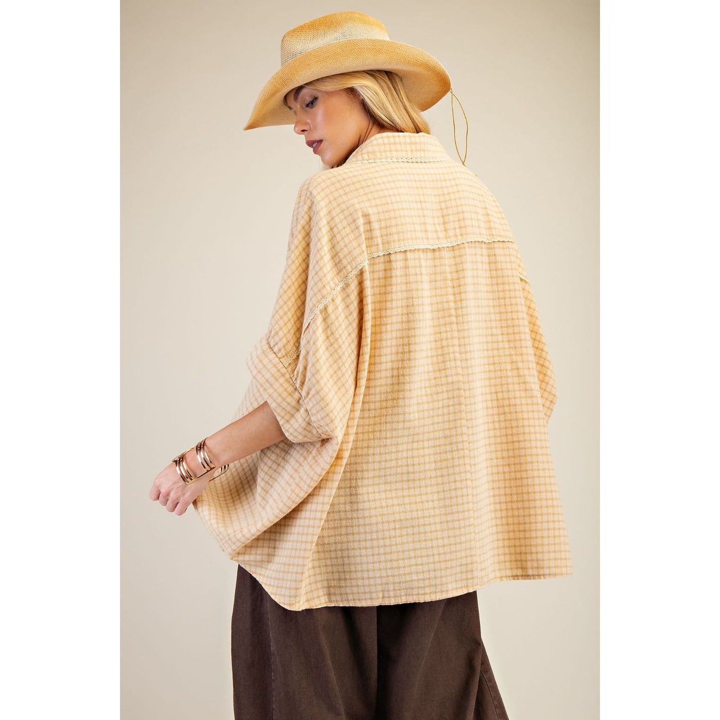 TEXTURED LINEN OVERSIZED SHIRT
