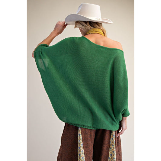BOAT NECK KNITTED SWEATER
