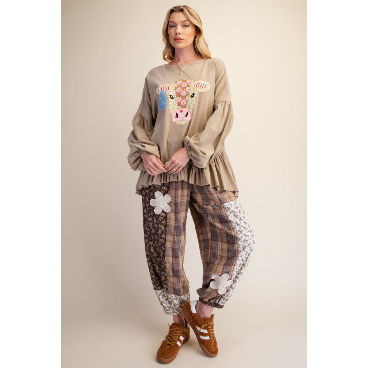 COW PATCH WASHED COTTON TUNIC