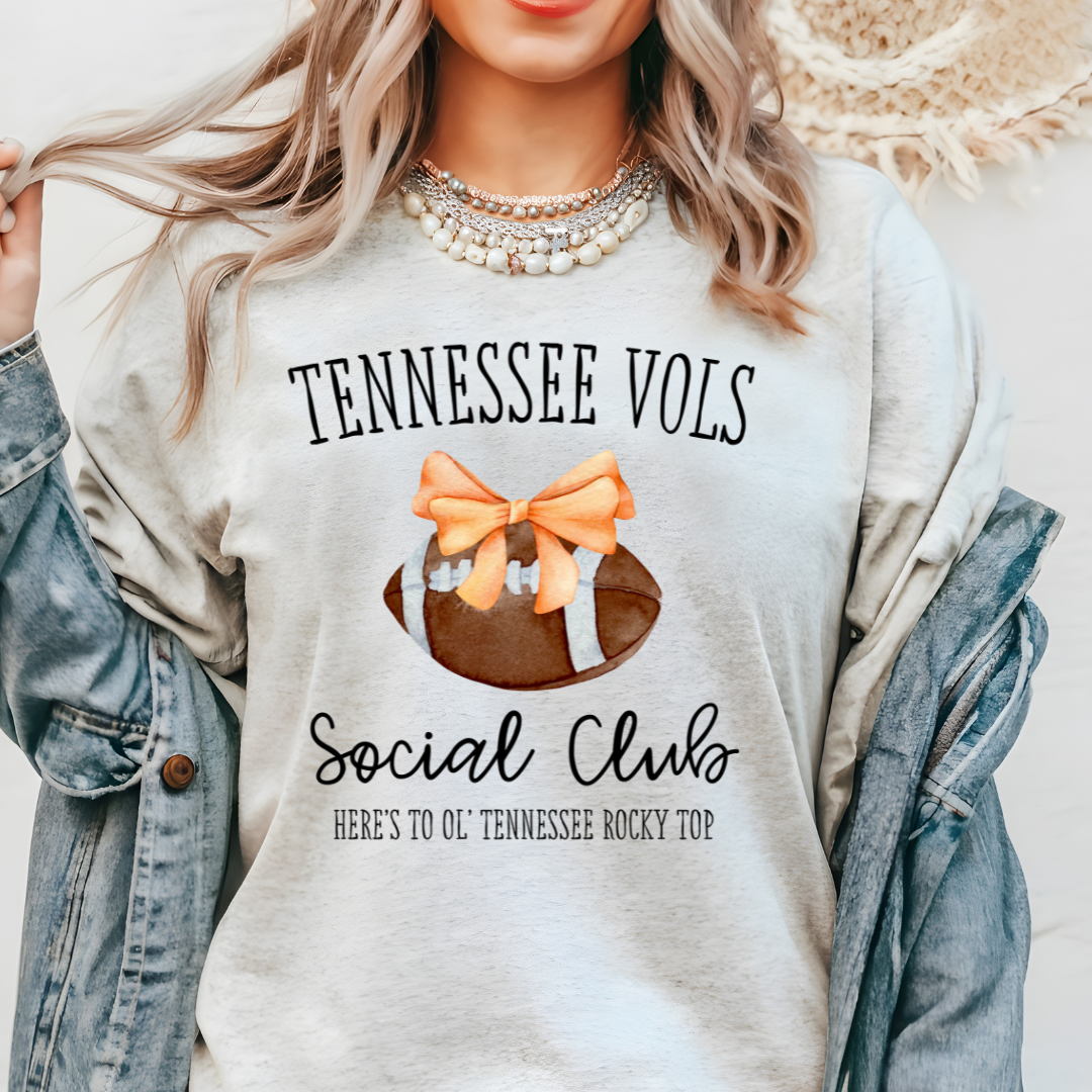 gray tshirt crewneck football tennessee social club