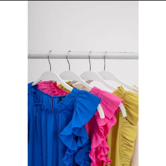 RUFFLE TRIM BLOUSE