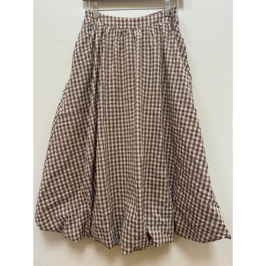 GINGHAM BUBBLE MIDI SKIRT