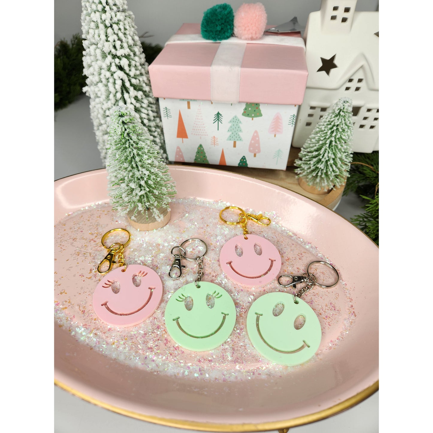 Happy Face Keychain Charms