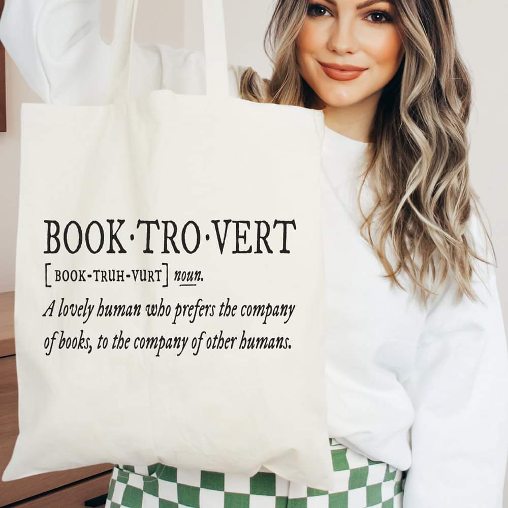 Book-Tro-Vert definition tote bag