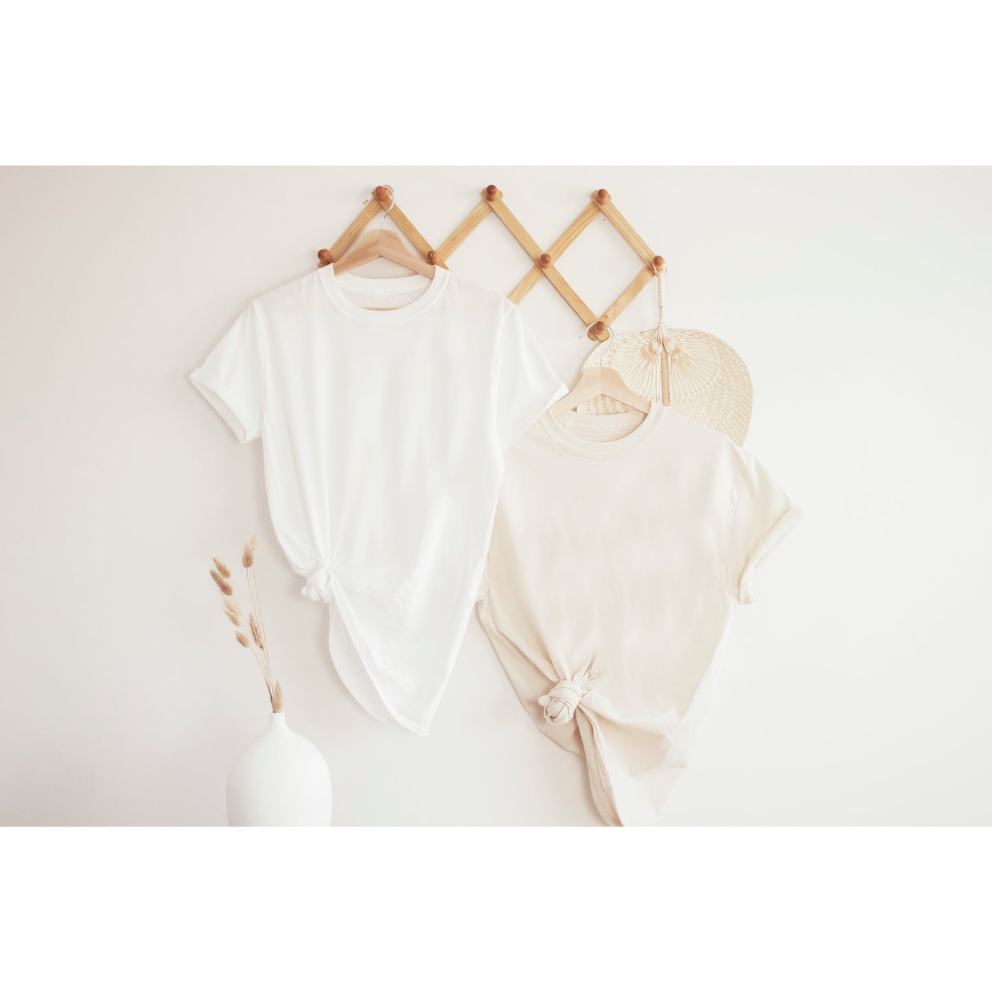 white and natural color tee mockup photos