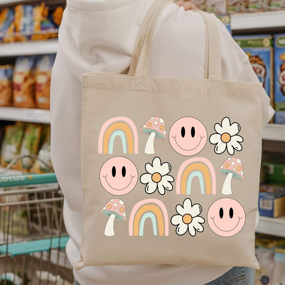 Spring daisy rainbow mushroom tshirt