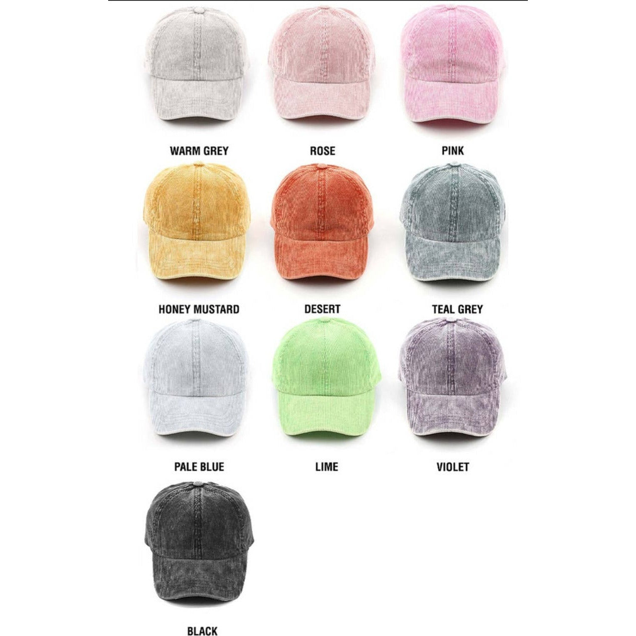 Stonewashed Corduroy Baseball Cap
