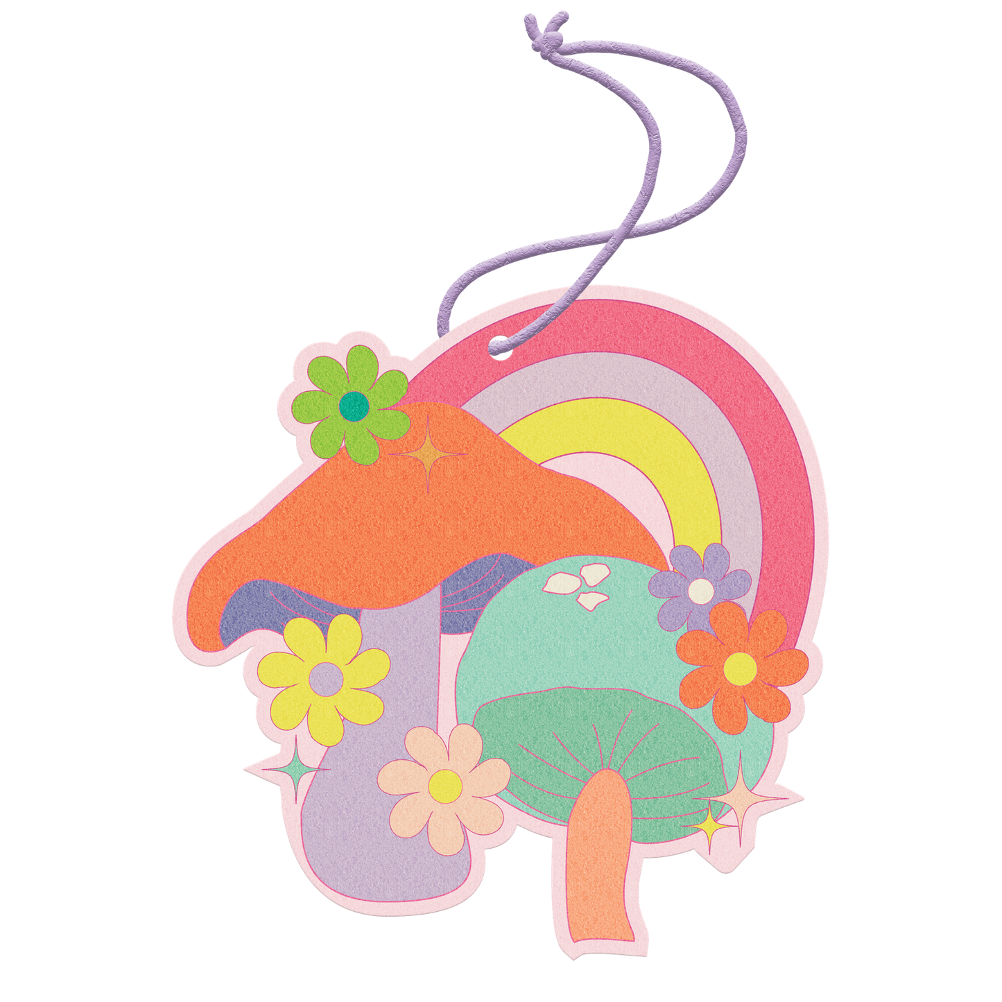 mushrooms and rainbows air freshener