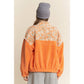 Teddy Sherpa Floral Mixed Fabric Jacke