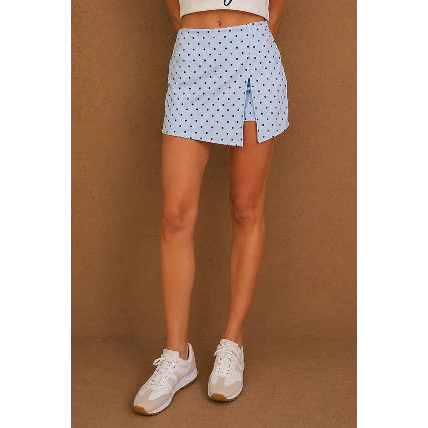 Blue Polka Dot Skort