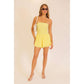 Game Day Ruched Strapless Romper
