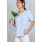Ruffle Cotton Striped Blouse