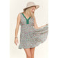 FLORAL V-NECK MINI DRESS