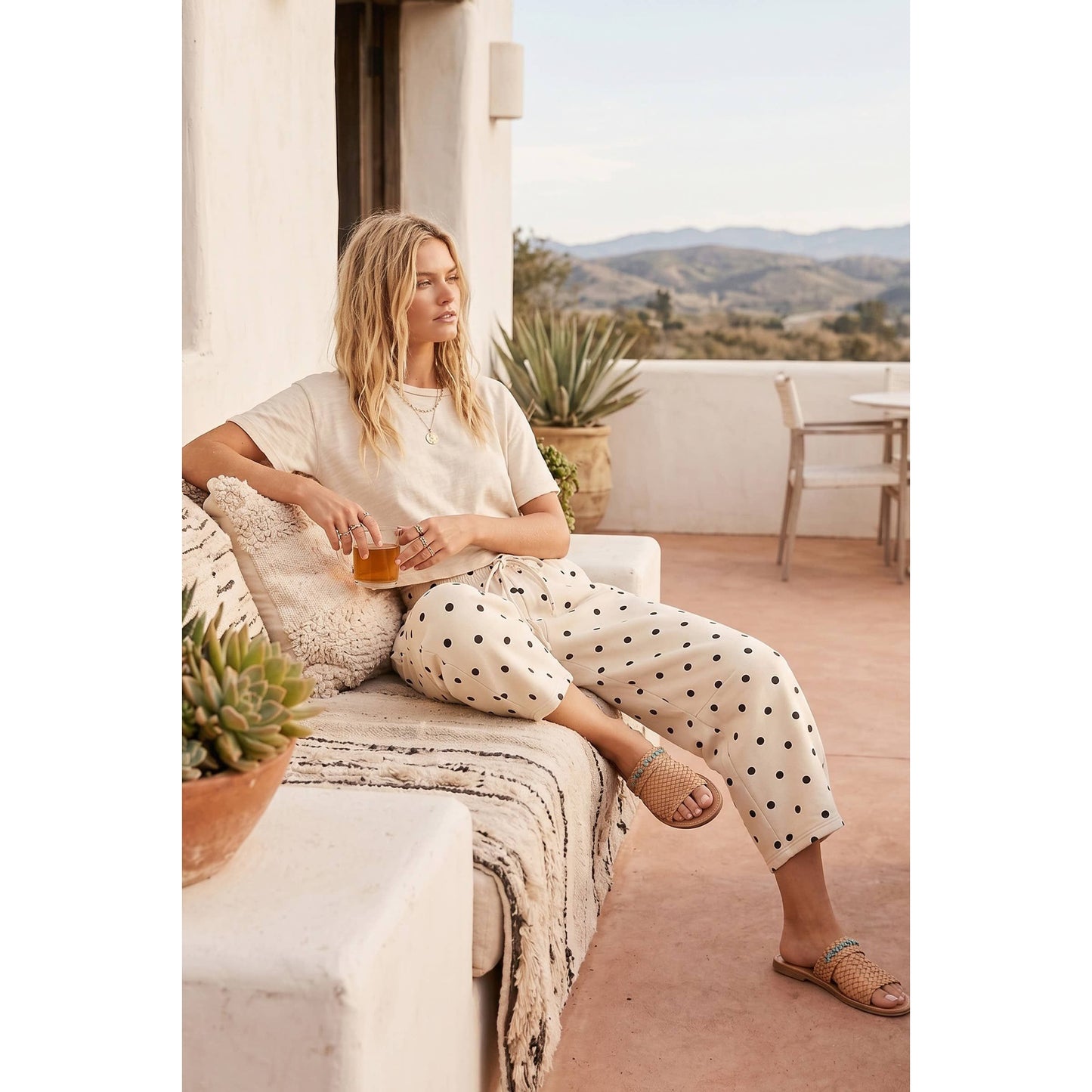 Polka Dot Scuba Barrel Pants