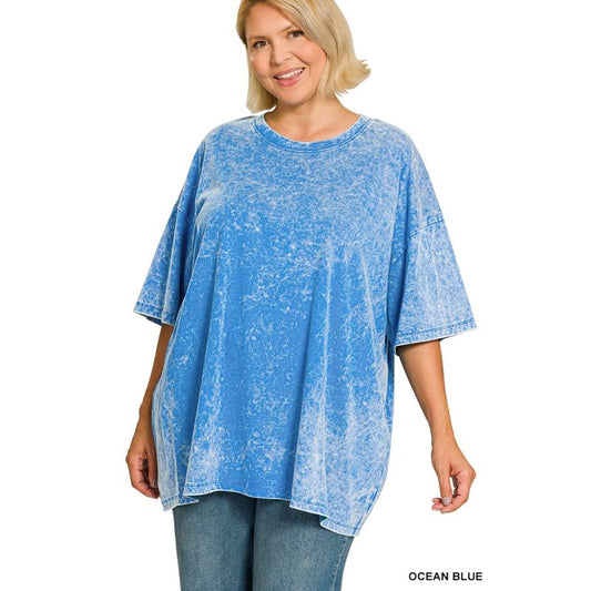 Blue Mineral Washed Tee