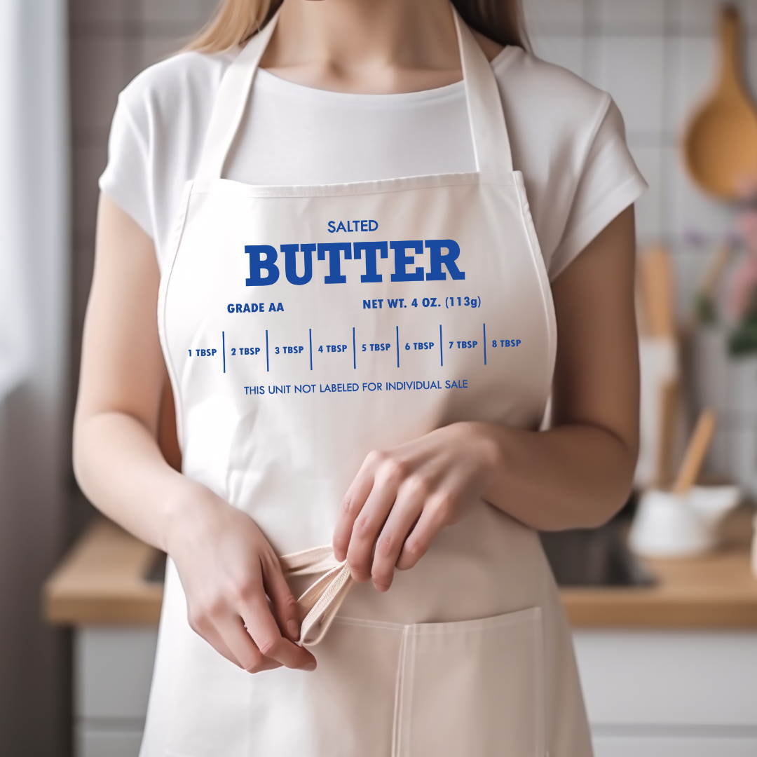 canvas apron butter stick design