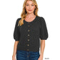 Puff Sleeve Sweater Cardigan