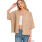 Wool Blend Half Sleeve Cardigan