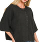Wool Blend Half Sleeve Cardigan