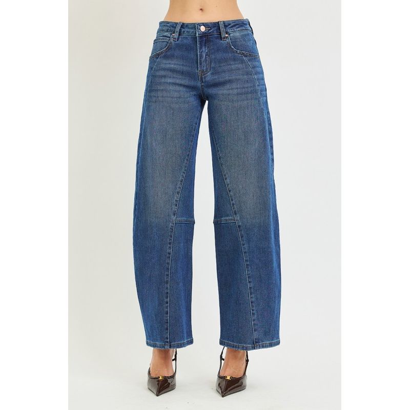 Slouchy Barrel Twisted Seam Detail Jeans