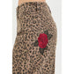 Barrel Rose Embroidered Leopard Print Pants