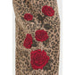 Barrel Rose Embroidered Leopard Print Pants