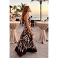 Zebra Print Halter Crop Top & Maxi Skirt Set