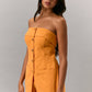 STRAPLESS ORANGE ROMPER