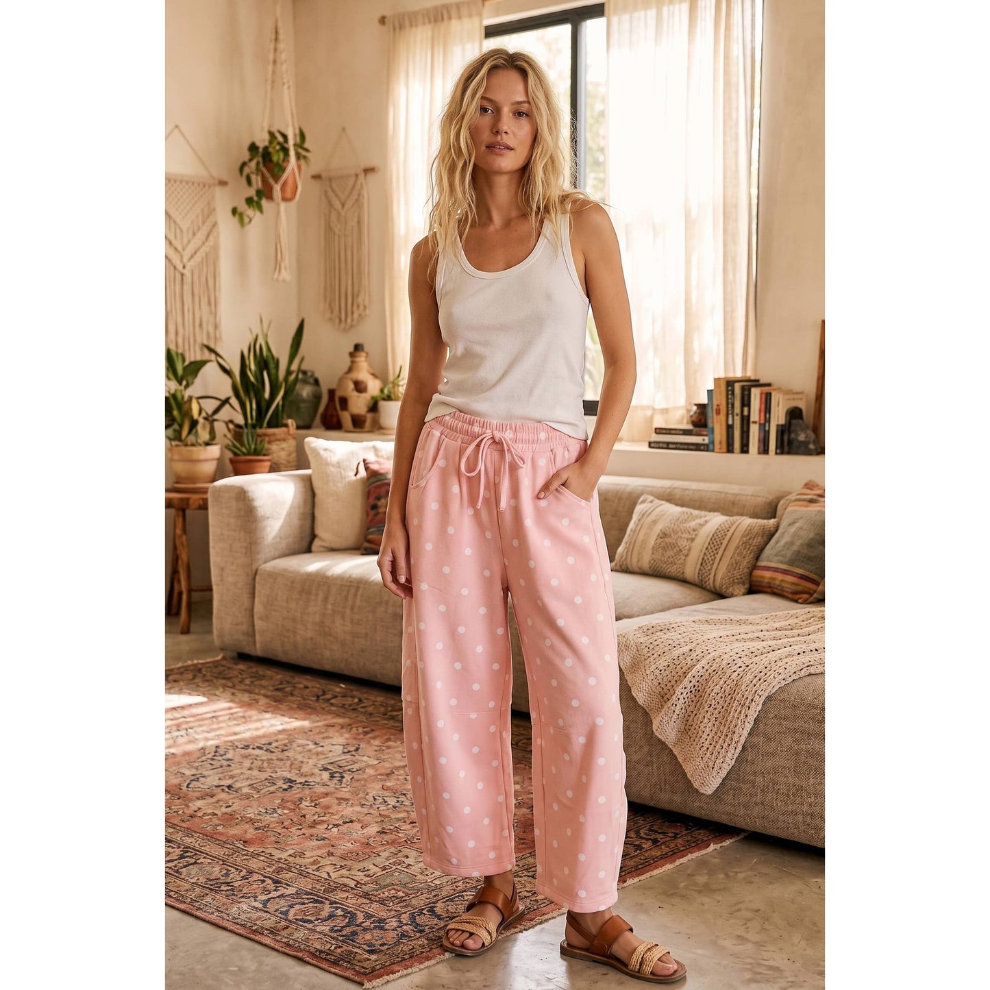 Polka Dot Scuba Barrel Pants